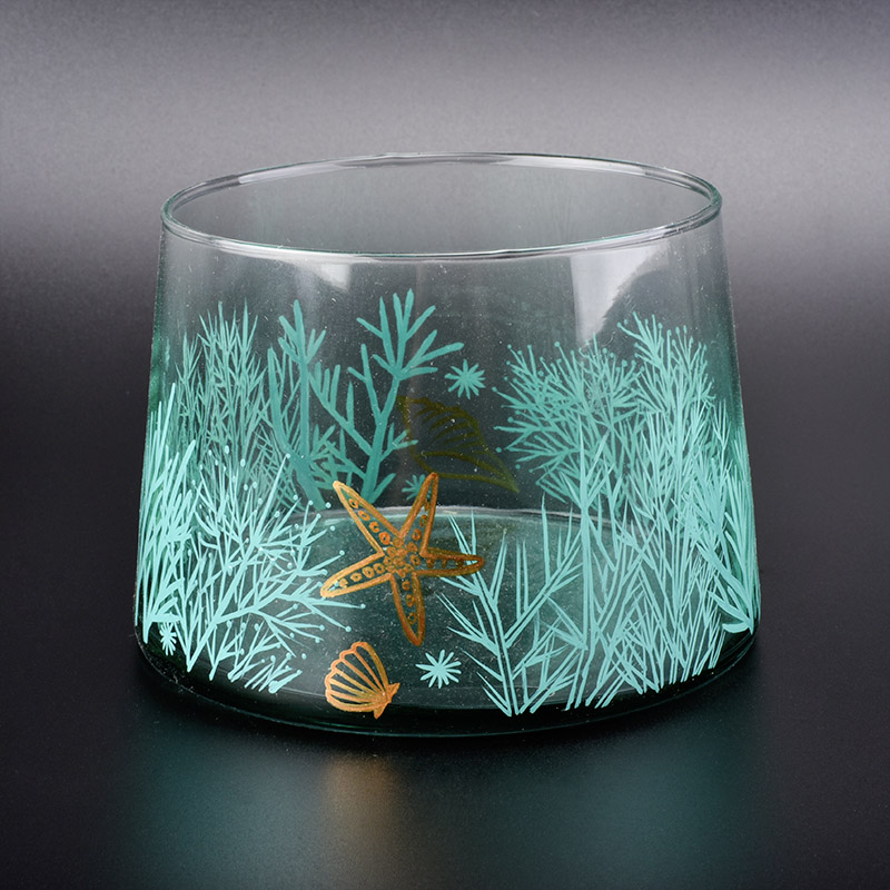 candelabros de cristal de mundo de mar pintado a mano de lujo