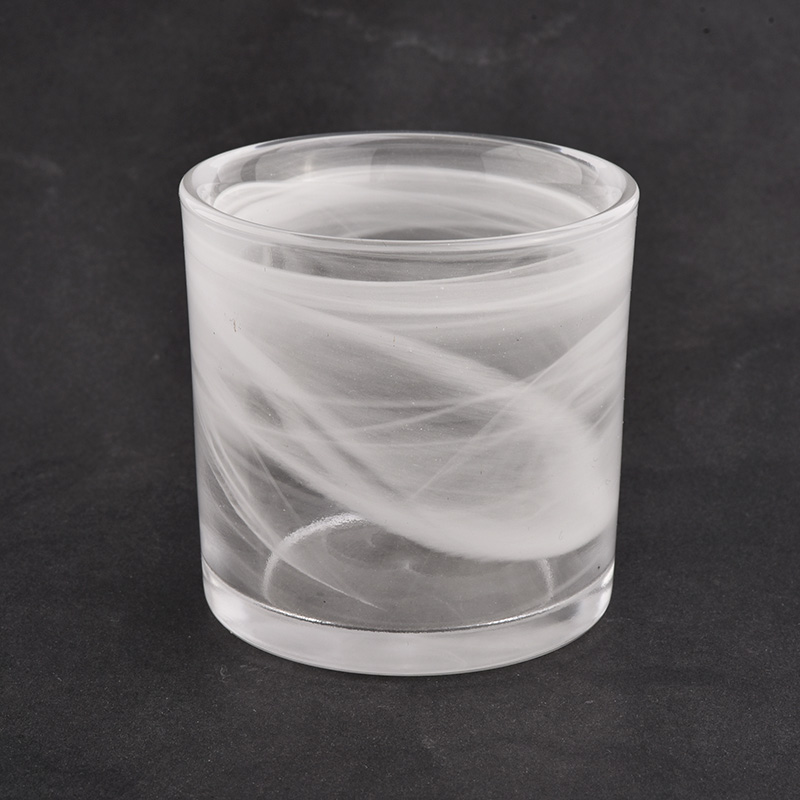 Frasco de vela de vidro branco de leite de luxo