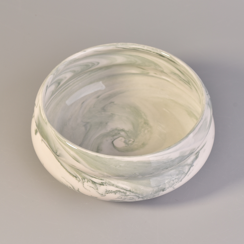 marble effect ceramic calabash jar
