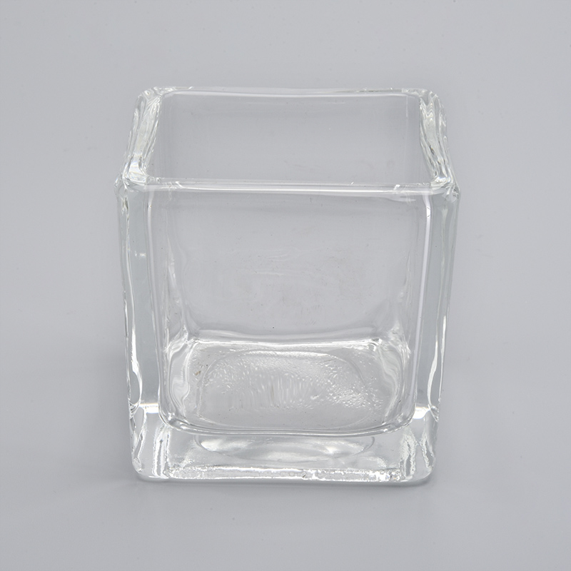 mini square glass 70ml candle holders