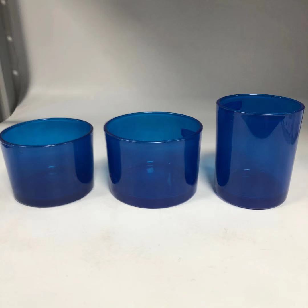 navy blue 19oz glass candle jar