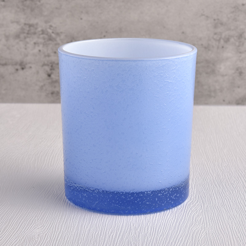new 10oz glass candle vessel blue candle holder wholesale