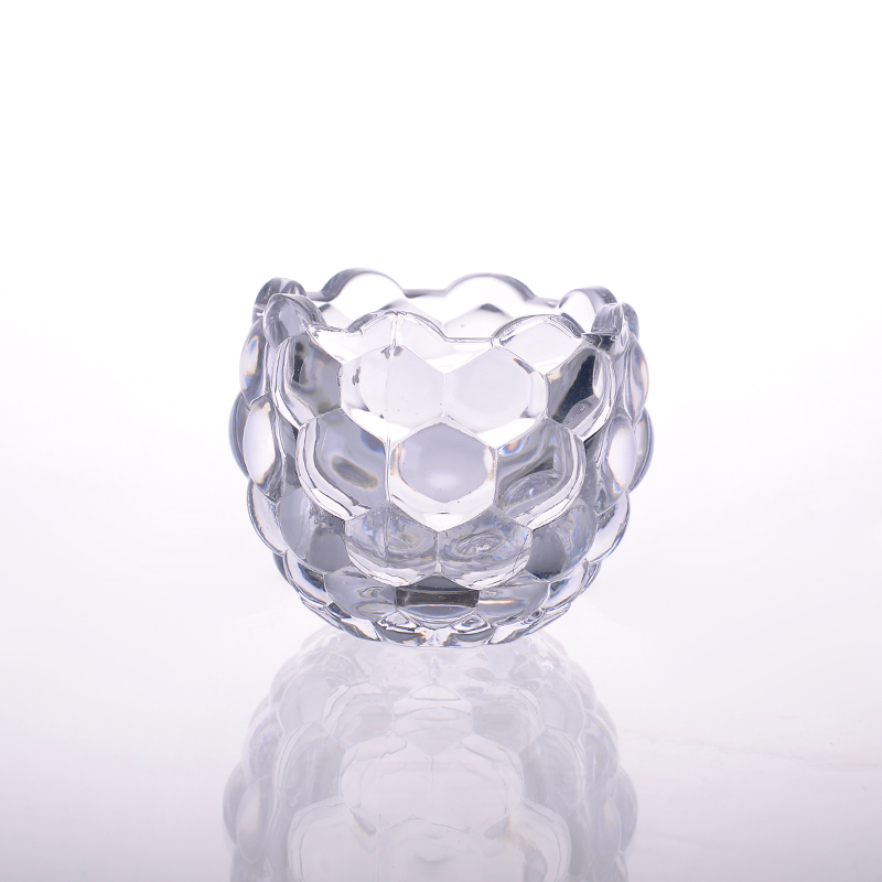 new clear glass candle holder