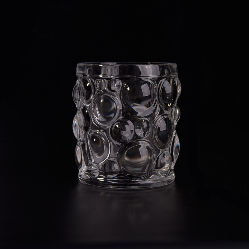 new design hobnail emboss glass candle jar