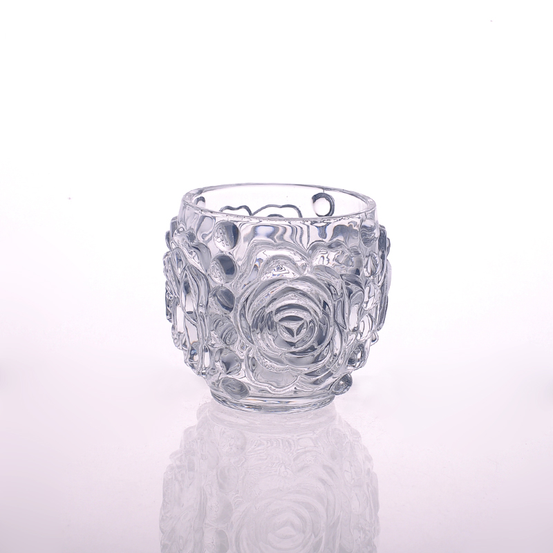 new flower pattern crystal glass candle holders