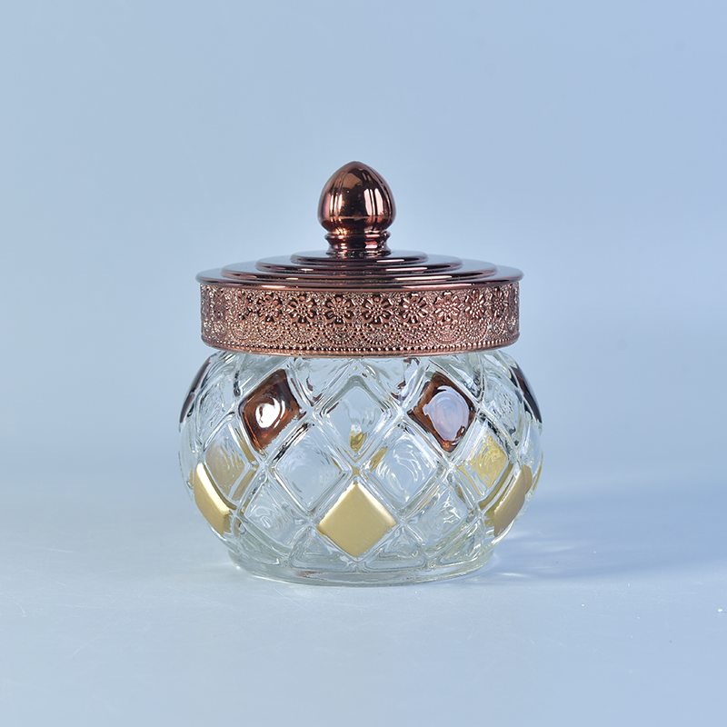 new glass candle container with lid
