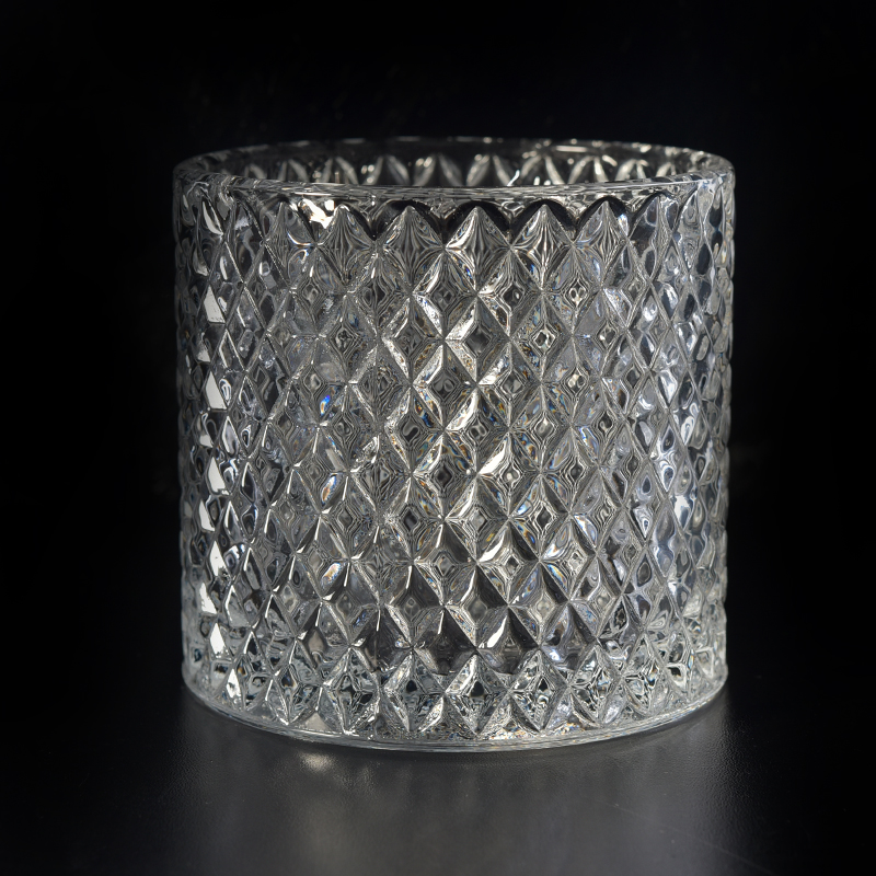 nova jarra de vela de vidro de diamante de luxo