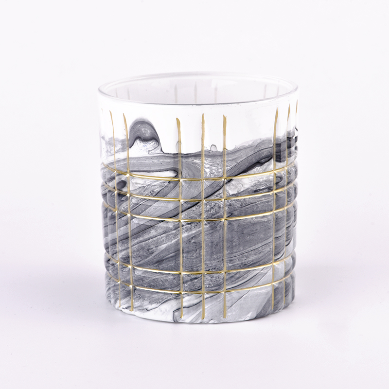 新的图案玻璃蜡烛罐用于家居装饰批发