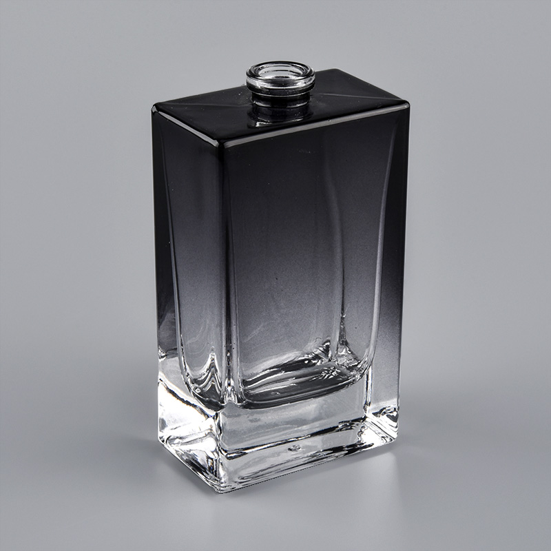 frascos de perfume de vidrio cuadrado negro ombre