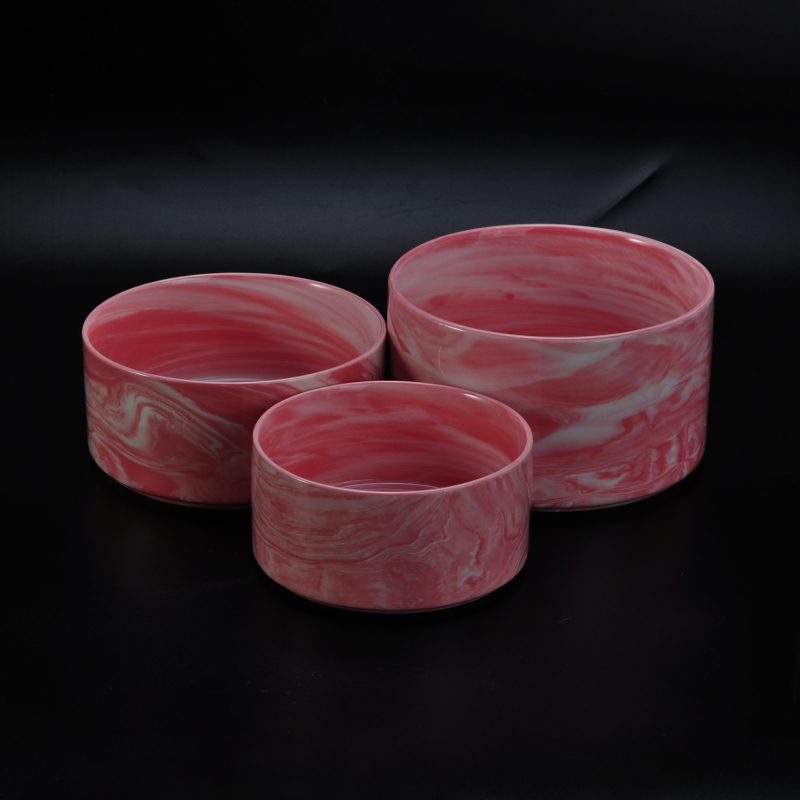 motif rond photophore en céramique de couleur rose
