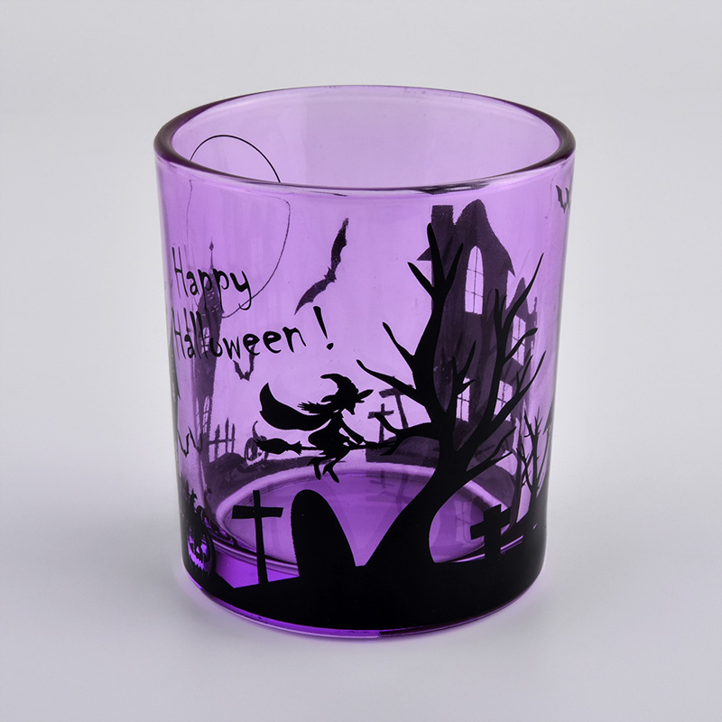 pots de bougie en verre rose 10oz pour Halloween