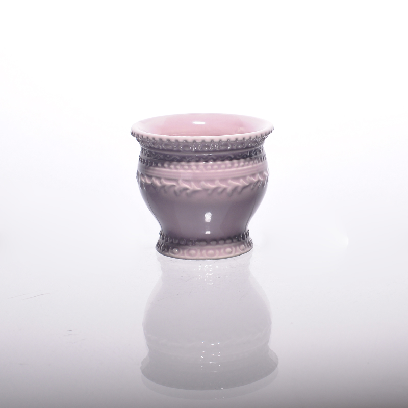 pink ceramic candle jars