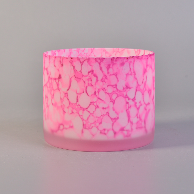 الوردي الخوخ زهر تأثير 17oz الزجاج شمعدانات