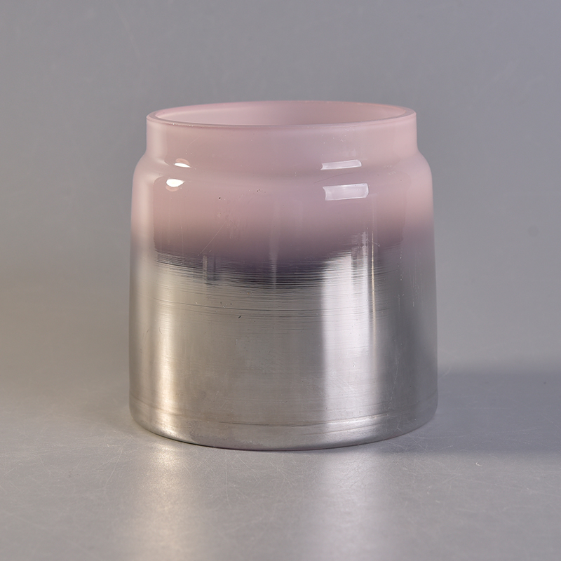 popular tarro de vela de vidrio con efecto galvanoplastia