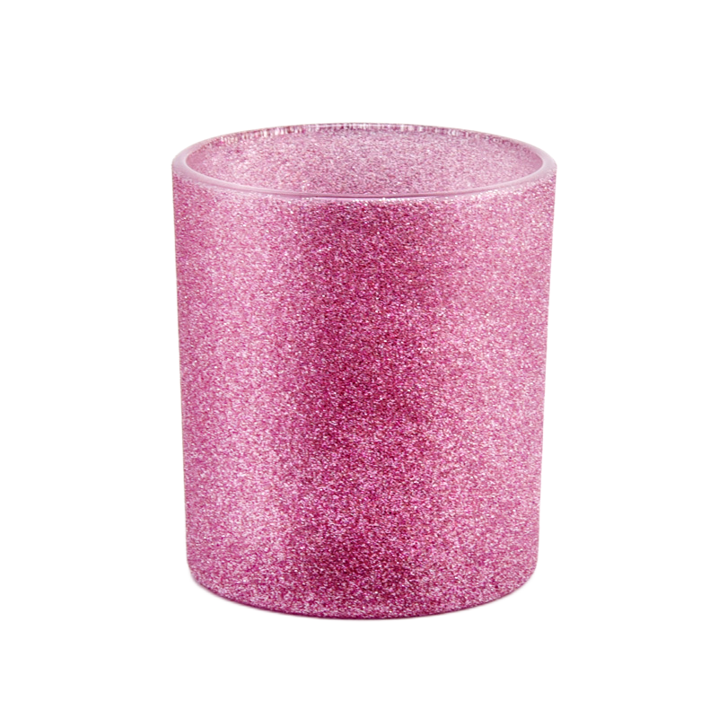 popular pink glass candle jar frost candle vessel for Valentine's Day