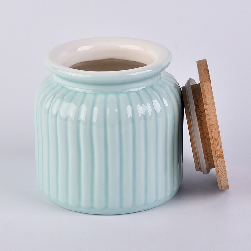 frascos de vela cerâmica design abóbora com tampa