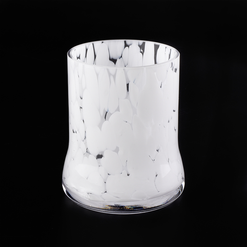 reines weißes handgemachtes Glaskerzenglas