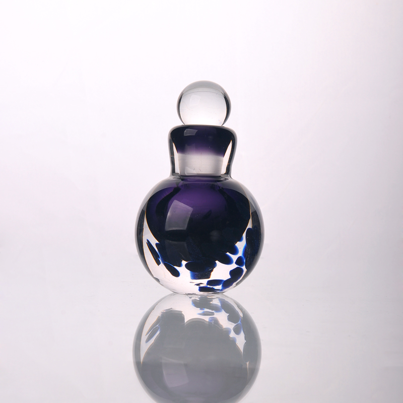 púrpura botella de perfume de cristal con 30 ml