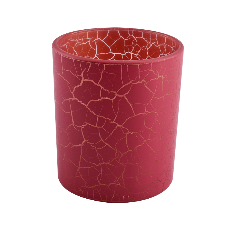 red decorative glas candle vessel 12 oz