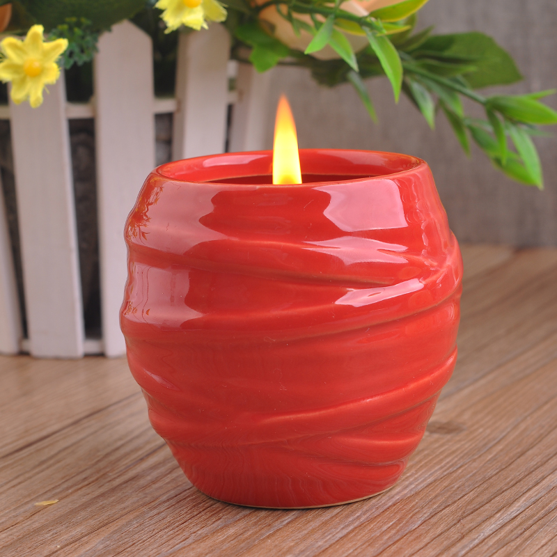 red Verglasung Kerzenhalter mit Spiralmuster