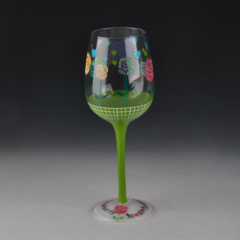 Rose gemalt Martini-Glas
