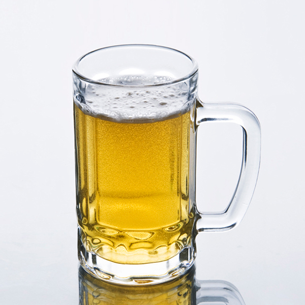 round clear beer mug