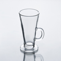 round clear glass water mug with 260ml