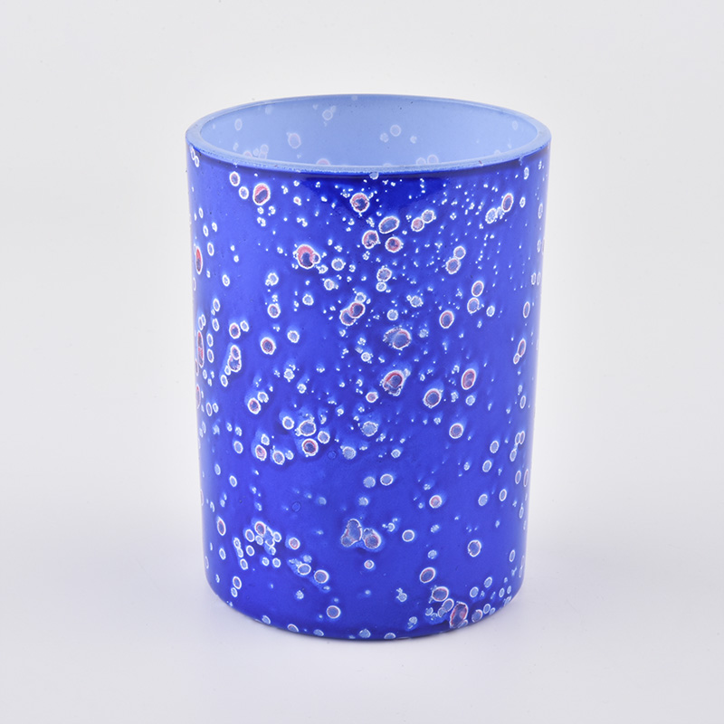 wyjątkowy szklany świecznik shinny blue