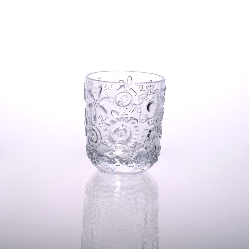 candle holder with flower pattern