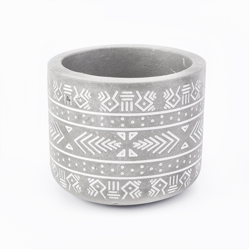 suporte de vela concreto simples do cimento do estilo nórdico para a decoração home