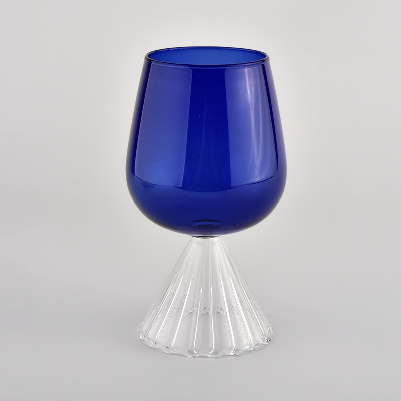 special design borosilicate glass candle jar glass vase with pedestal