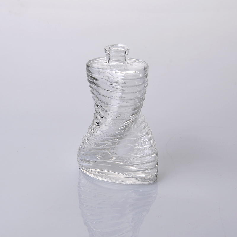 spirale ronde bouteille de parfum en verre