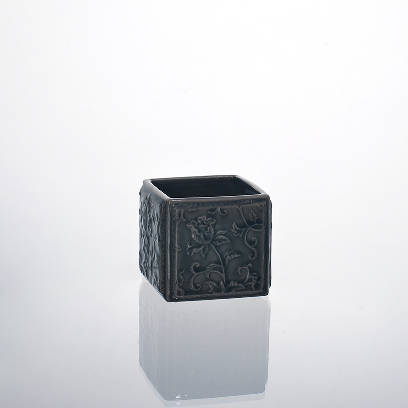 cilindro quadrado de cerâmica candlestick