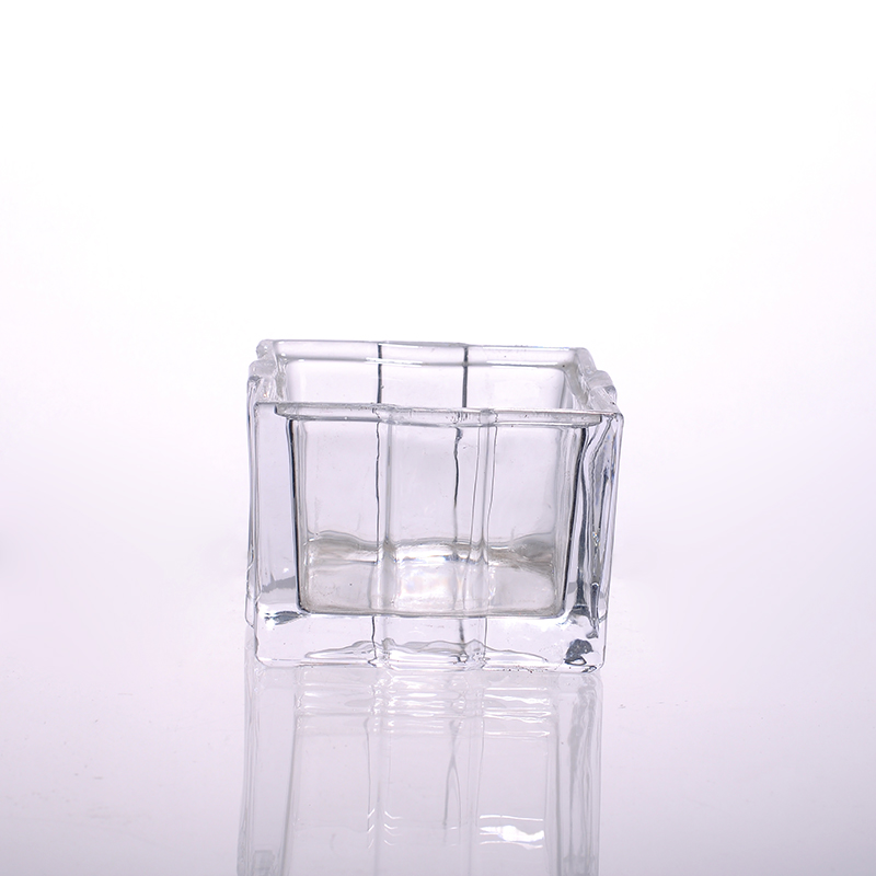 square glass candle holders with 305ml