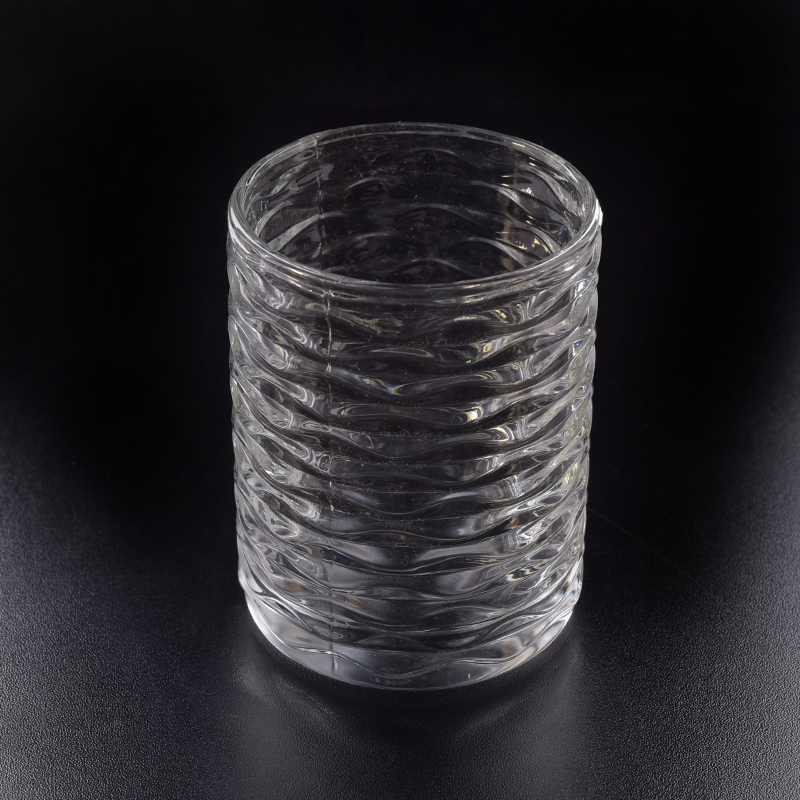 stripe glass candle vessel for wholesale