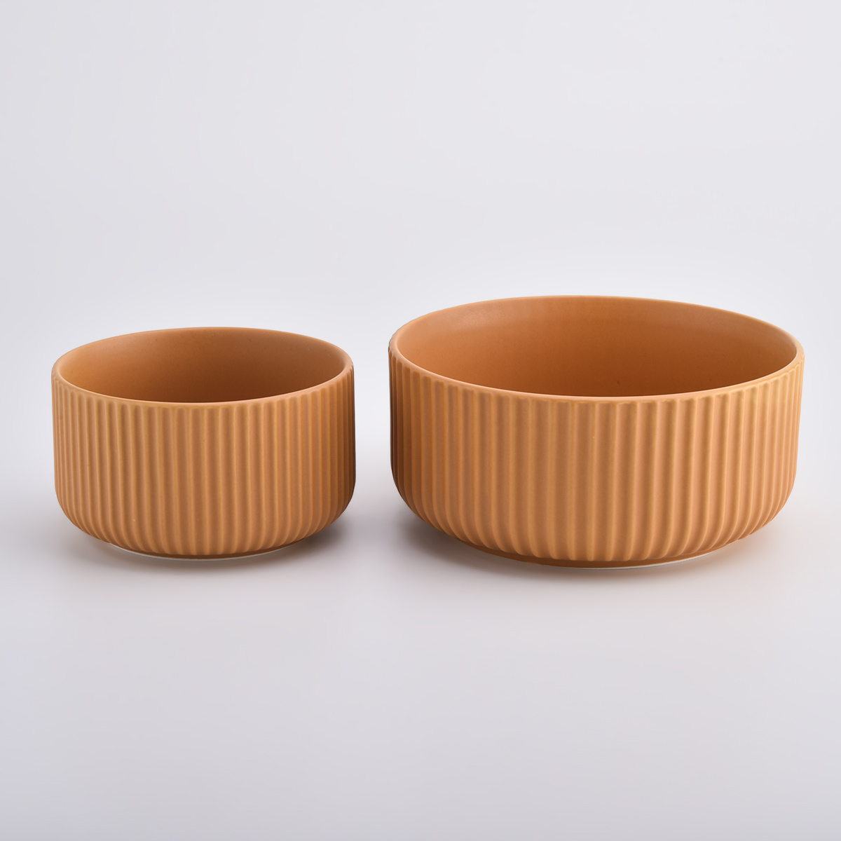 Listras recipientes de vela cerâmica com cor de galzagem