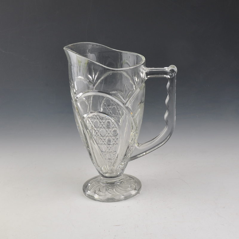 transparent glass water jug