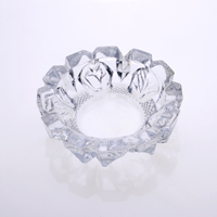transparent pattern round glass ashtray