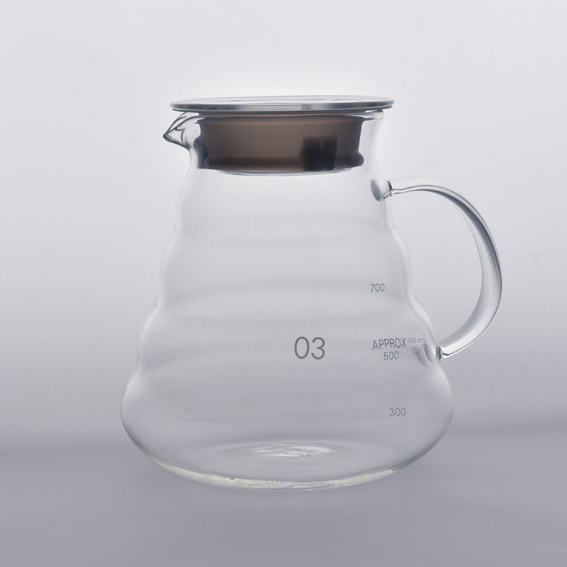 独特なデザインのホウケイ酸ガラスのコーヒーポット
