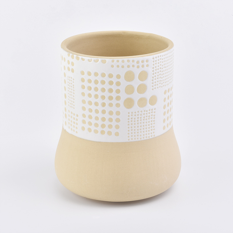 tarro de vela de cerámica de diseño único