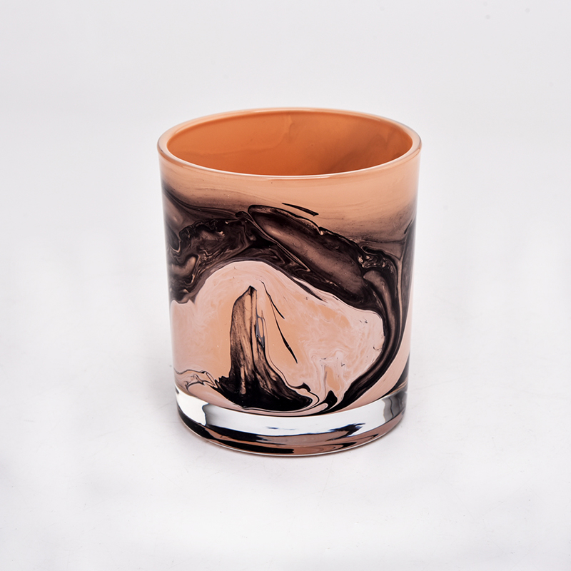 Vasos de vela de vidro exclusivos com belo acabamento 8 onças