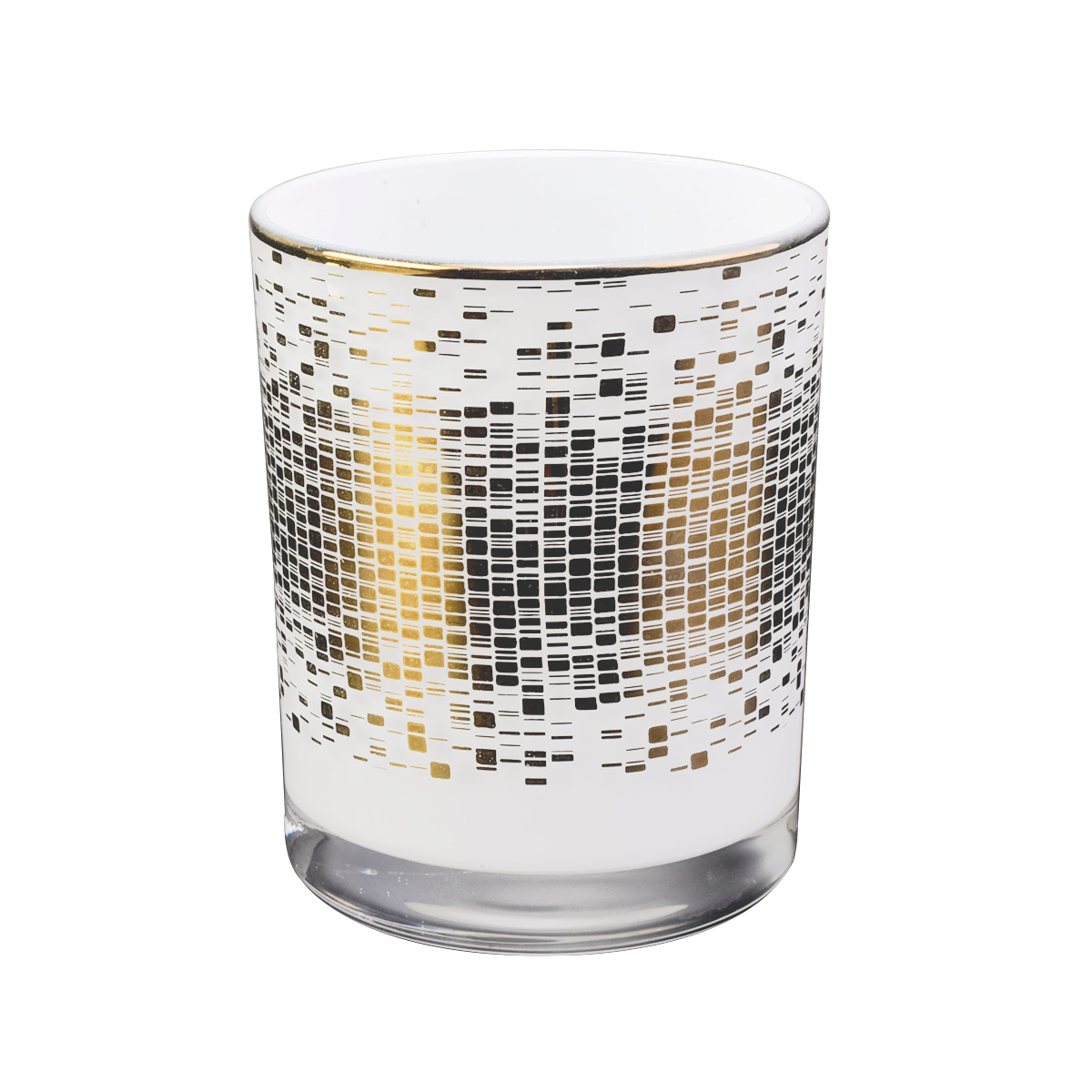 独特的白色格拉斯蜡烛罐，用于制作蜡烛