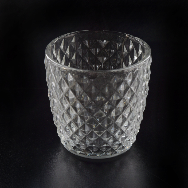 votive candle holder with woven pattern