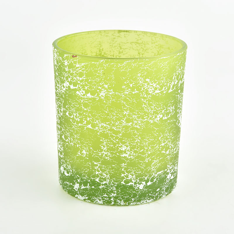 شمعة زجاجية نذرية سفينة زجاجية خضراء خضراء لصنع شموع تقديم هدية عيد الميلاد