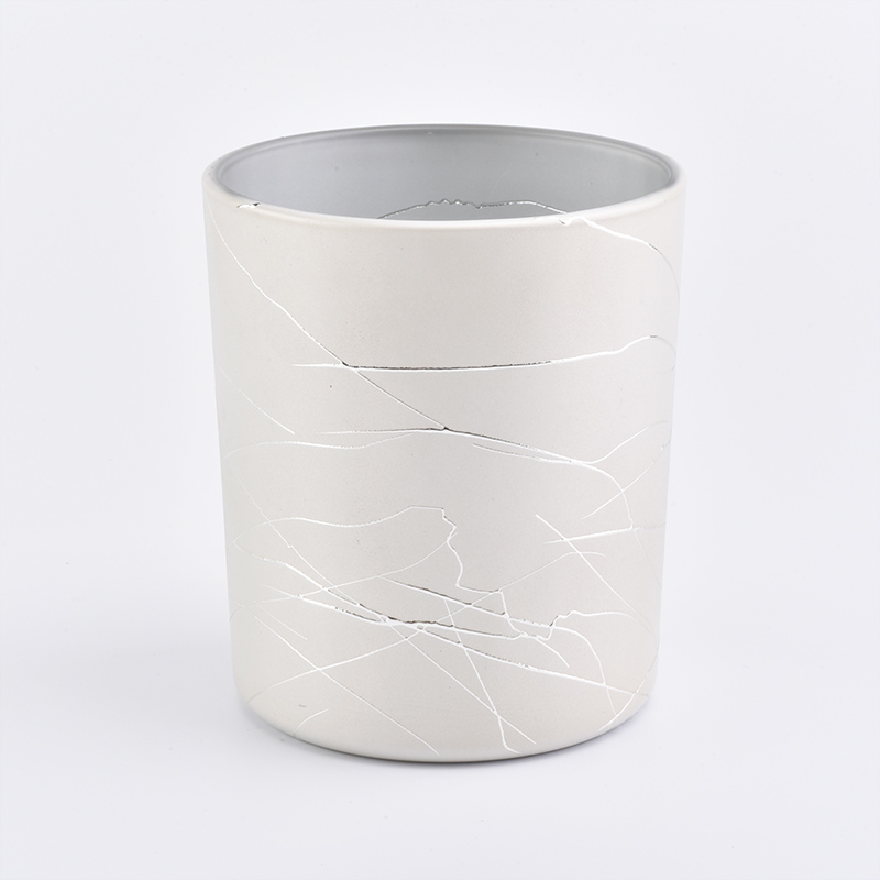 vaso de vela de vidro lateral reto branco