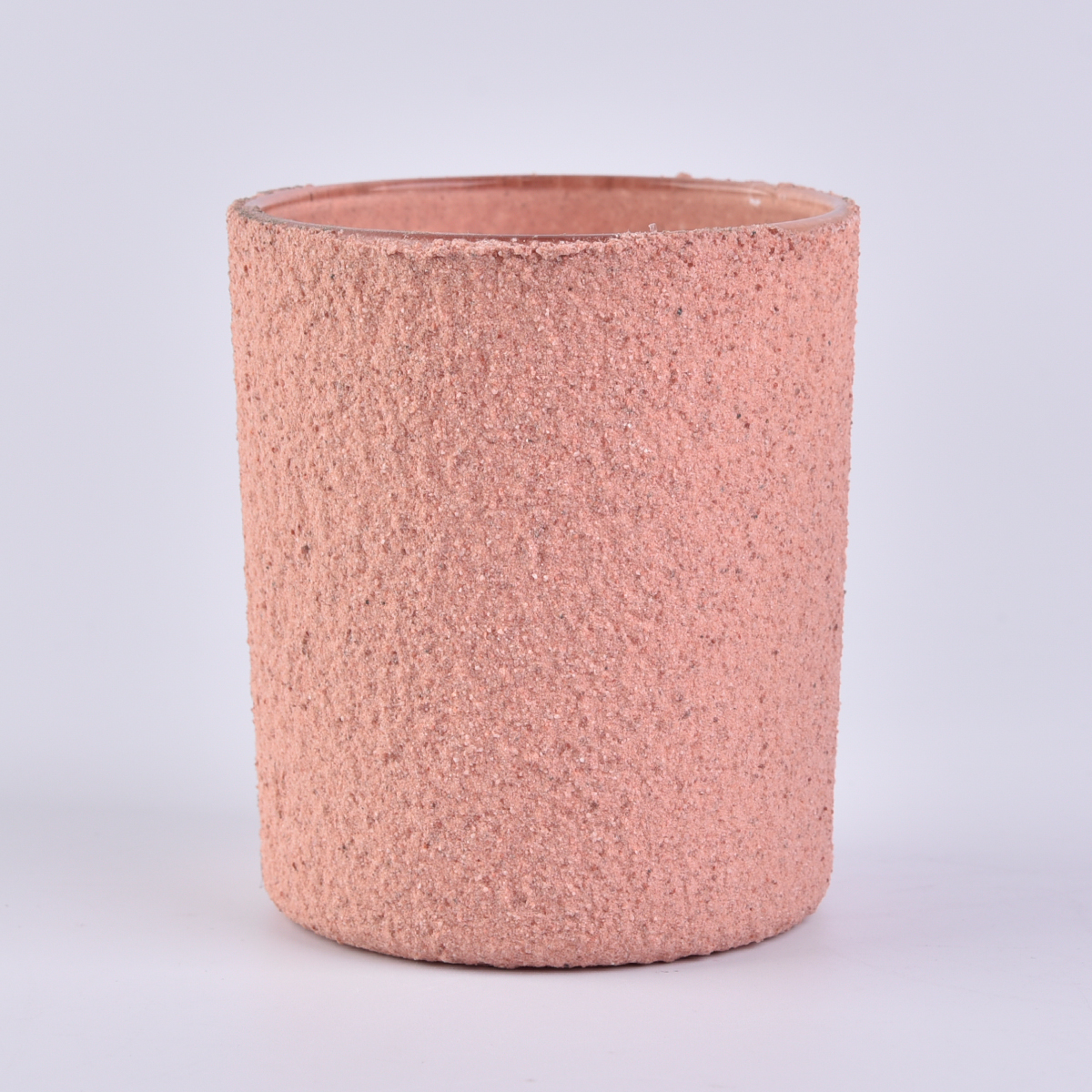Frascos de vidrio rosa al por mayor para la fabricación de velas con decoración del hogar