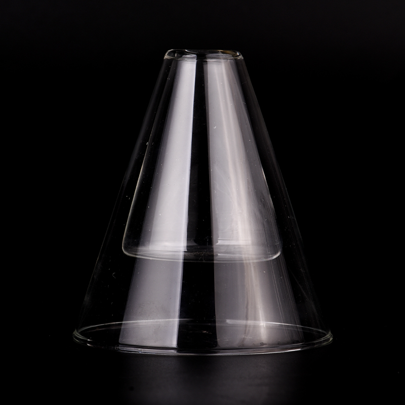Botella de perfume de vidrio de borosilicato de triángulo transparente