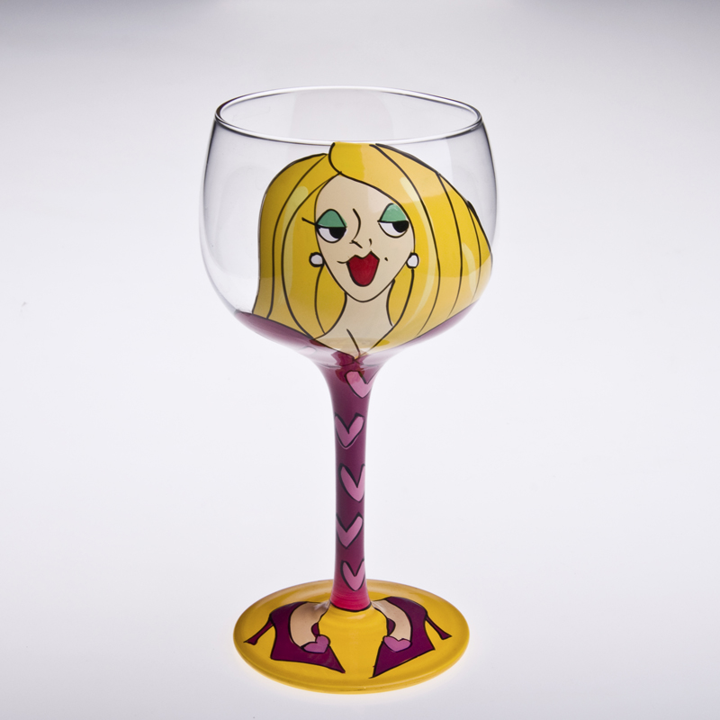 woman painted martini glasses