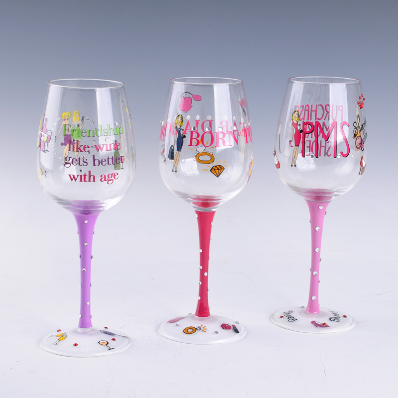 words painted champagne glasses