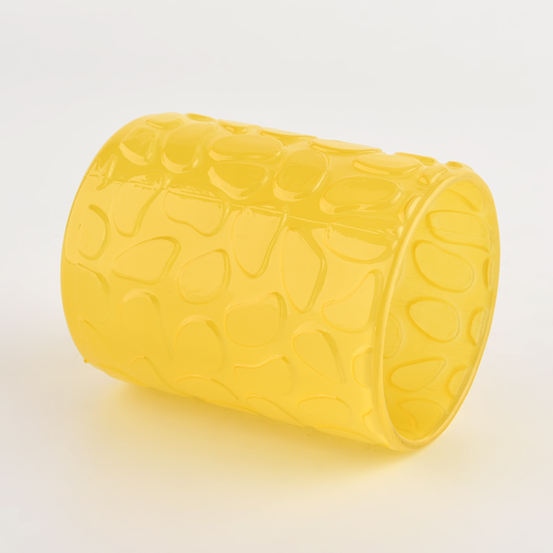 黄色のガラスキャンドルジャー10オンスガラスキャンドル容器卸売